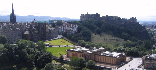 Edinburgh Castle, The Scottish National Gallery and New College of The University Of Edinburgh