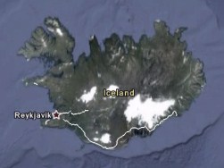 Route across Iceland