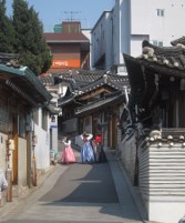 Bukchon village (with girls in hanbok).