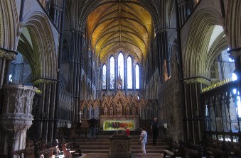 The quire, with King John's tomb