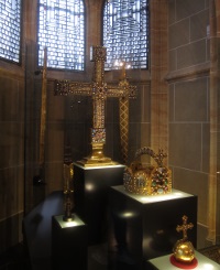 Copies of the imperial regalia now kept in Vienna (crown, orb, cross, Holy Lance etc.). Copies of the imperial regalia now kept in Vienna (crown, orb, cross, Holy Lance etc.).