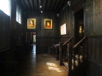 Leather wall covering at the Plantin Press. Leather wall covering at the Plantin Press.