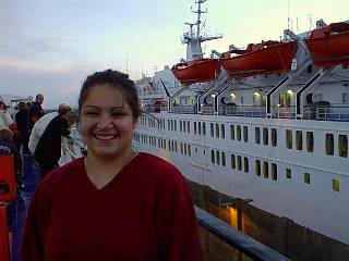 Danielle on the ferry.
