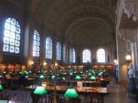 Bates Hall in the public library. Bates Hall in the public library.