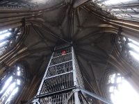 Climbing the south tower. Climbing the south tower.