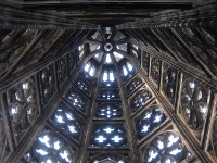 Inside the traceried spire. Inside the traceried spire.