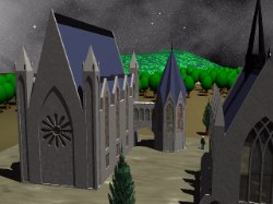 A little collection of gothic buildings.