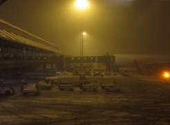 Deep snow and deeper fog.