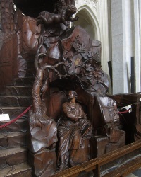The fabulous pulpit by Jacques Bergé (1742) showing the life of Norbert of Xanten. The fabulous pulpit by Jacques Bergé (1742) showing the life of Norbert of Xanten.