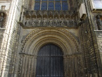 The main portal with its gallery of kings from William The Conqueror to Edward III.
