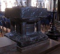 The font in Tournai marble.