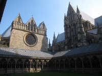 The chapter house seen from the cloister.