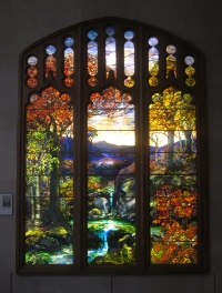 Tiffany window. Tiffany window.